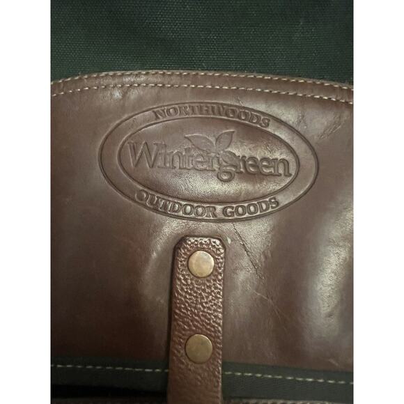 Vintage Wintergreen Outdoor Prod Canvas Leather Messenger Bag Travel Made In USA - Picture 4 of 9